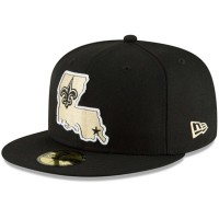 Men's New Orleans Saints New Era Black Alternate Logo Omaha 59FIFTY Fitted Hat 3184420